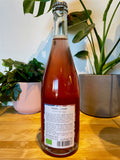 Back label of Fuchs und Hase Pet Nat Rose natural wine bottle