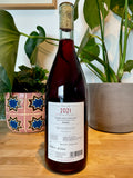 Back label of Foradori Lezer natural wine bottle