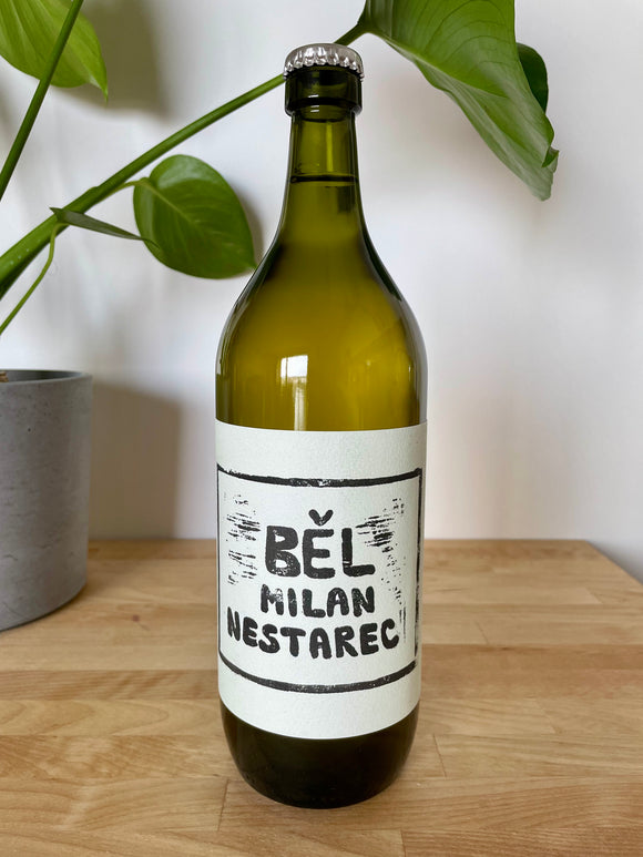 Front label of Milan Nestarec Bel natural wine bottle