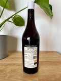 Back label of Zillinger Pink Solera natural wine bottle